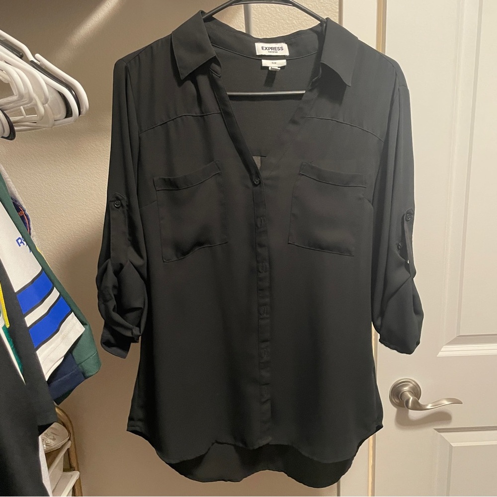 Express Women's Elegant Black Blouse